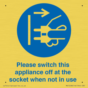 Please switch this appliance off at the socket when not in use